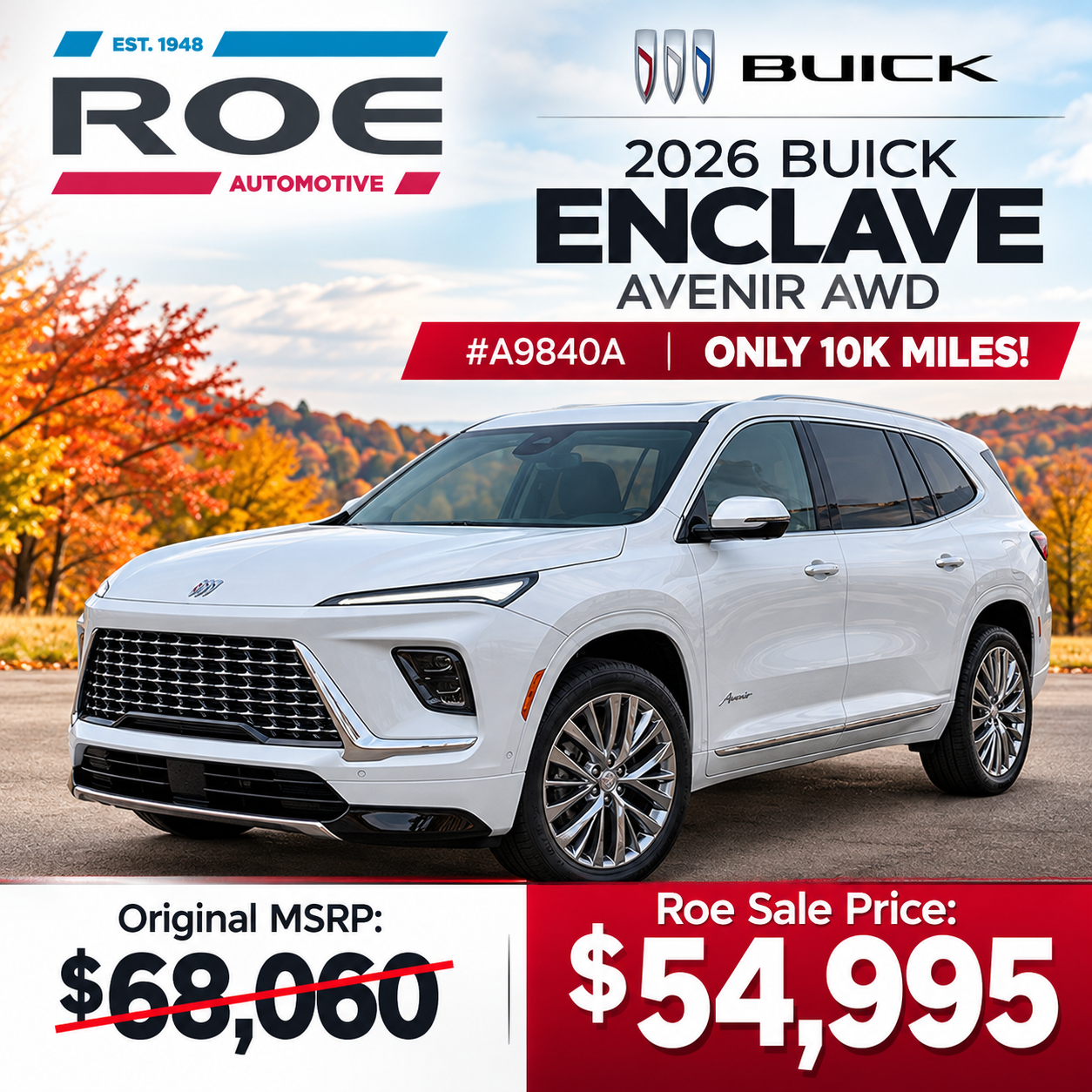 2026 Buick Enclave Avenir AWD - $54,995